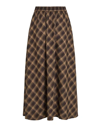 Vila - VILene Check Ankle Nederdel - Nomad/Coffee Bean 